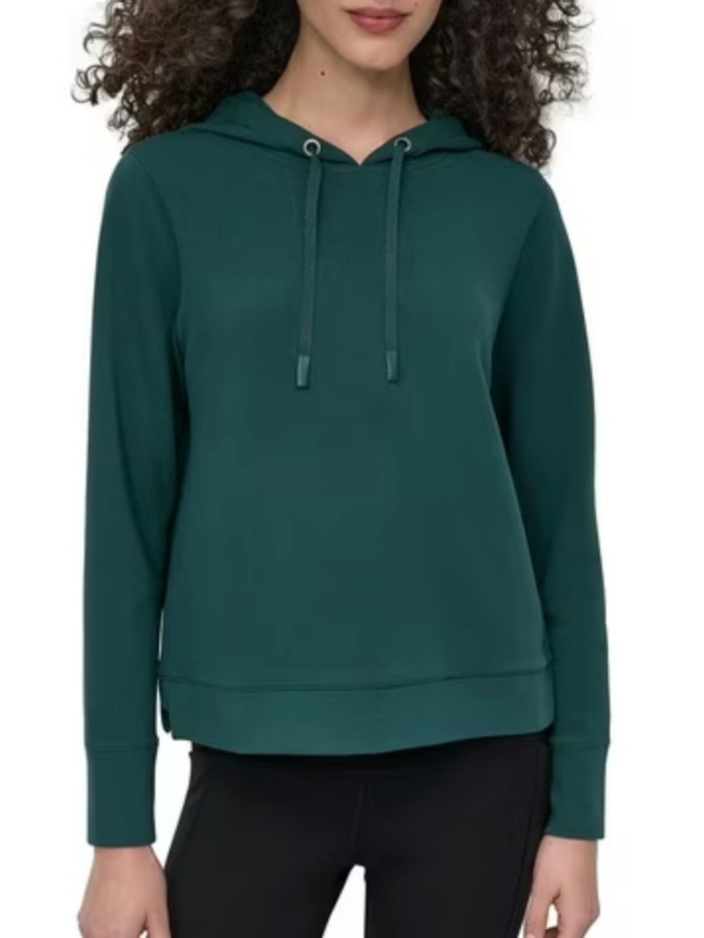 DKNY Teal Tech Waffle Hoodie XS oversized